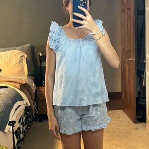 KIKIT Blue Gingham Top